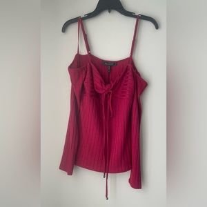 BCBGMAXAZRIA Red Cold Shoulder Knit Top Size Small